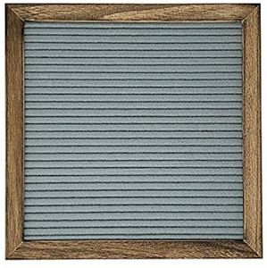 10x10 Grey Felt Brown Wood Frame Letter Board!